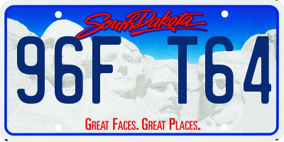 SD license plate 96FT64