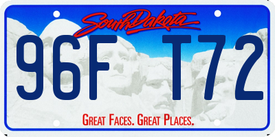 SD license plate 96FT72