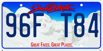 SD license plate 96FT84