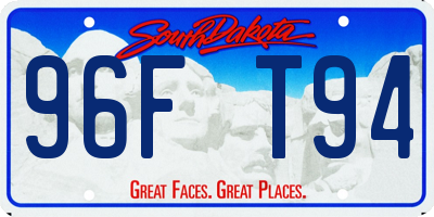 SD license plate 96FT94