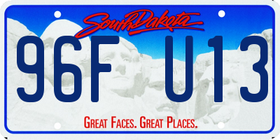 SD license plate 96FU13