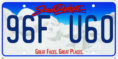 SD license plate 96FU60