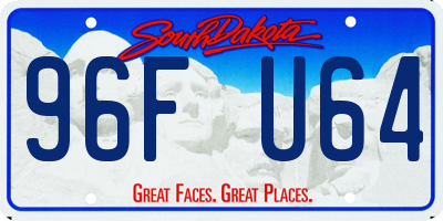 SD license plate 96FU64