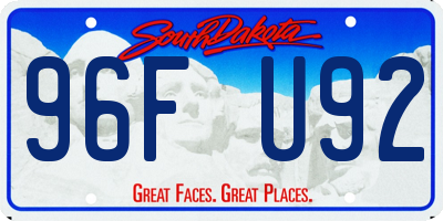 SD license plate 96FU92