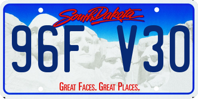 SD license plate 96FV30