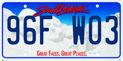 SD license plate 96FW03