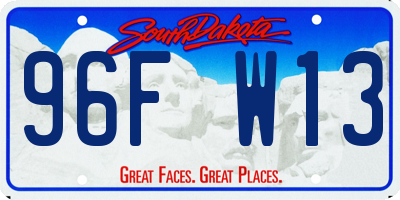 SD license plate 96FW13