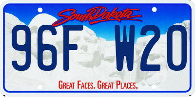 SD license plate 96FW20