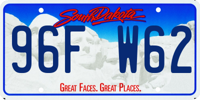 SD license plate 96FW62