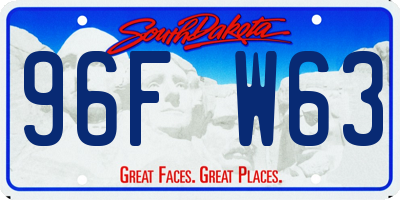 SD license plate 96FW63