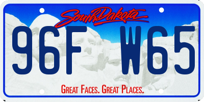SD license plate 96FW65