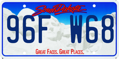 SD license plate 96FW68