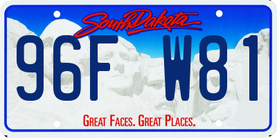 SD license plate 96FW81