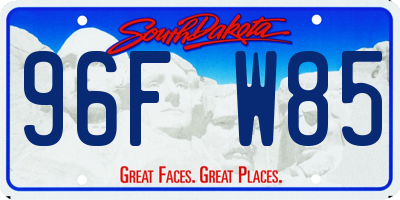 SD license plate 96FW85