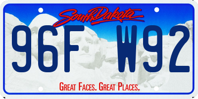 SD license plate 96FW92