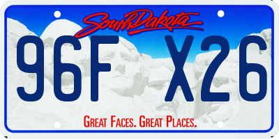 SD license plate 96FX26
