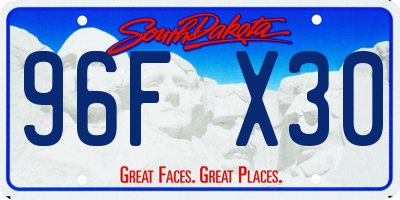 SD license plate 96FX30