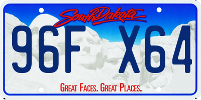 SD license plate 96FX64