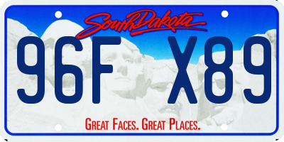 SD license plate 96FX89