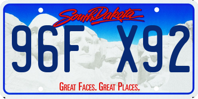SD license plate 96FX92