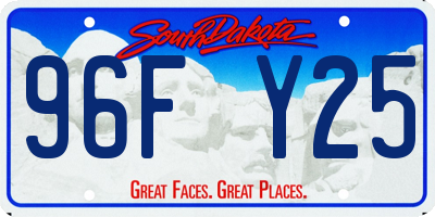 SD license plate 96FY25