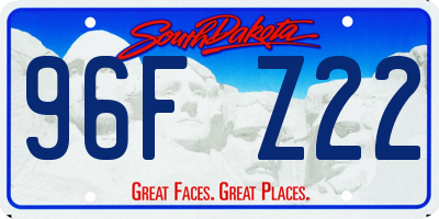 SD license plate 96FZ22