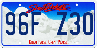 SD license plate 96FZ30
