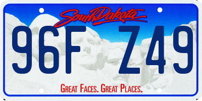 SD license plate 96FZ49