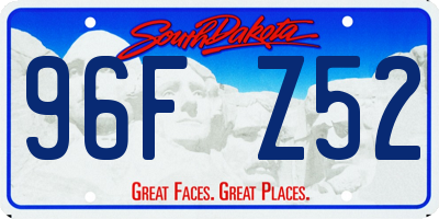 SD license plate 96FZ52