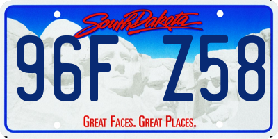 SD license plate 96FZ58