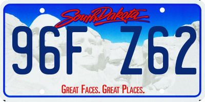 SD license plate 96FZ62