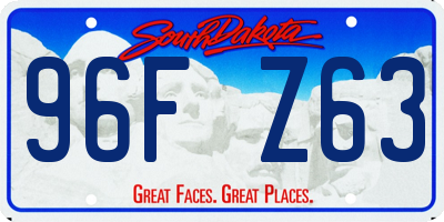 SD license plate 96FZ63