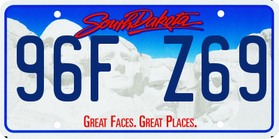 SD license plate 96FZ69