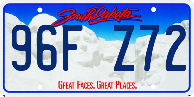 SD license plate 96FZ72