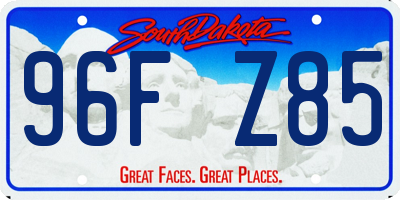 SD license plate 96FZ85