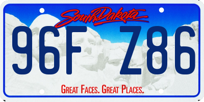SD license plate 96FZ86