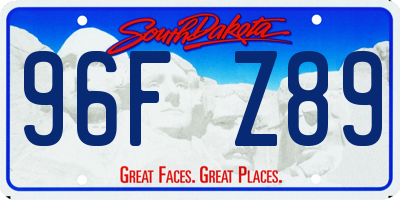 SD license plate 96FZ89