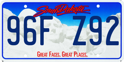 SD license plate 96FZ92