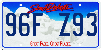 SD license plate 96FZ93