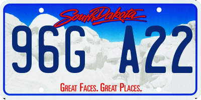SD license plate 96GA22