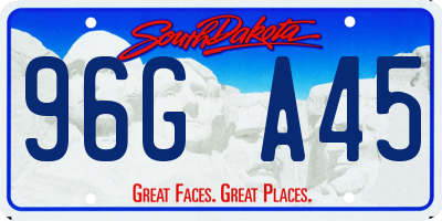 SD license plate 96GA45
