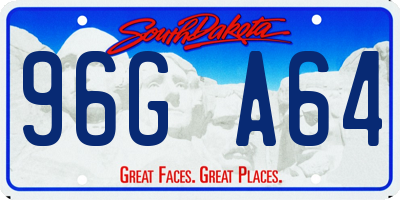 SD license plate 96GA64