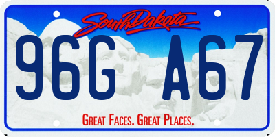 SD license plate 96GA67