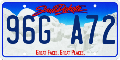SD license plate 96GA72