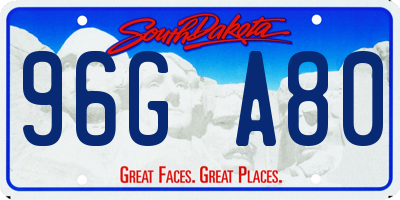 SD license plate 96GA80