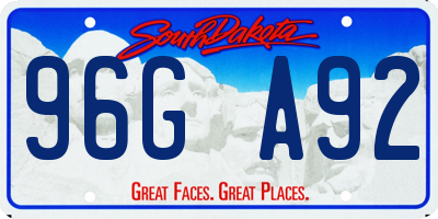 SD license plate 96GA92
