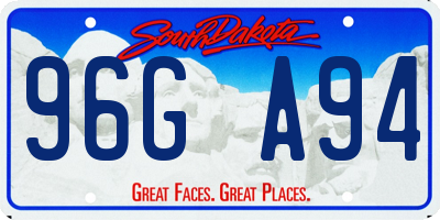 SD license plate 96GA94