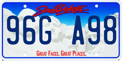 SD license plate 96GA98