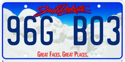 SD license plate 96GB03