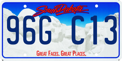 SD license plate 96GC13